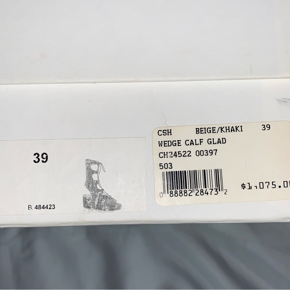 NIB auth CHLOÉ size 39 beige SUEDE lace up WEDGE HEEL gladiator SANDALS - Picture 14 of 15